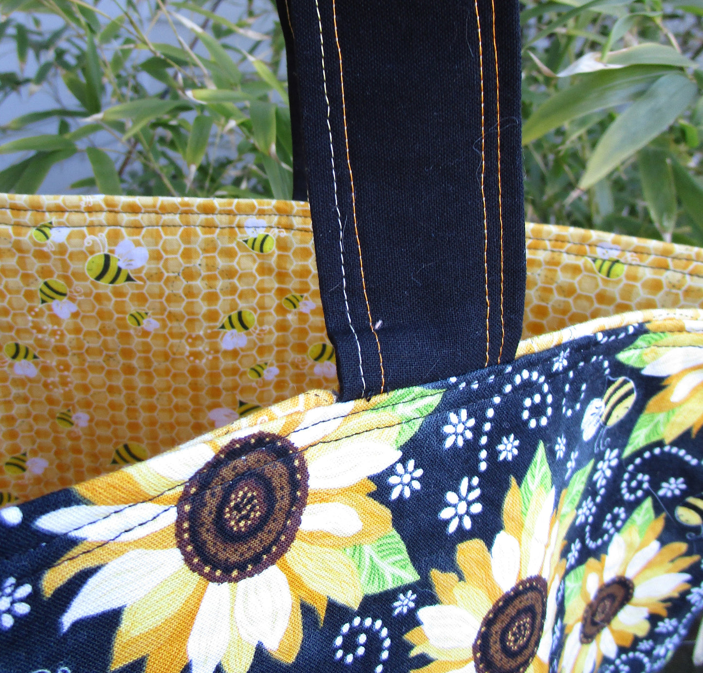 Medium Tote Bag - Sunflowers and Bees